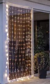 Jääkristalli LED-valoverho 1x2m 200led lämmin valkoinen