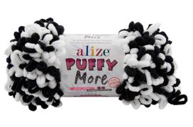 Alize Puffy More 6632 musta / valkoinen 150g