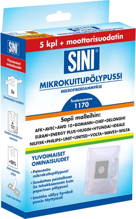 Mikrokuitupolypussi 5kpl S51170 922-988