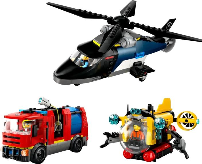 3in1 Helikopteri paloauto sukellusvene 60462 tuotekuva 2