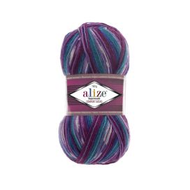 Alize Superwash 4412 Kirjava violetti/turkoosi 100g