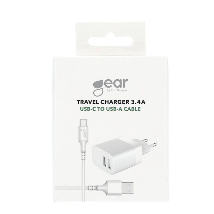GEAR laturi 220V 2xUSB-A GEAR laturi 220V 2xUSB-A 3.4A