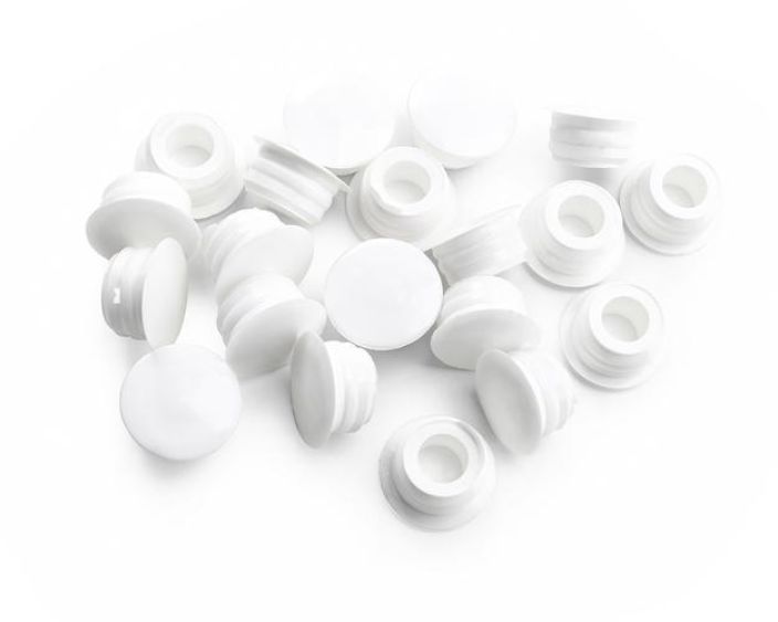 Karmitulppa 750 valkoinen 13 mm Karmitulppa muovista tai mannysta. Peittaa reiat ovi- ja ikkunakarmeissa. Ø 13 mm.