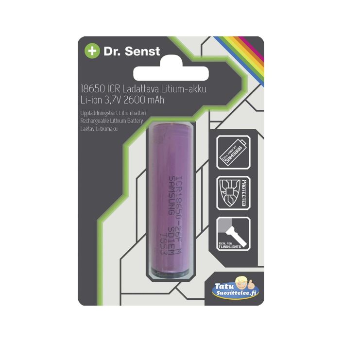 Dr. Senst 18650 2600mAh lithium-akku ICR18650-26FM 978-053
