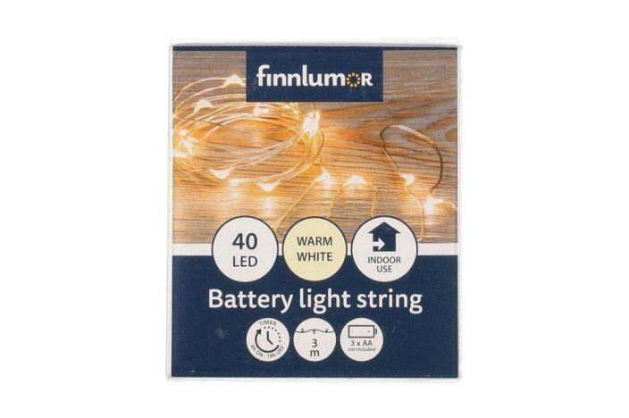 Finnlumor 40led paristovalot lämmin valk. 294470 tuotekuva 1