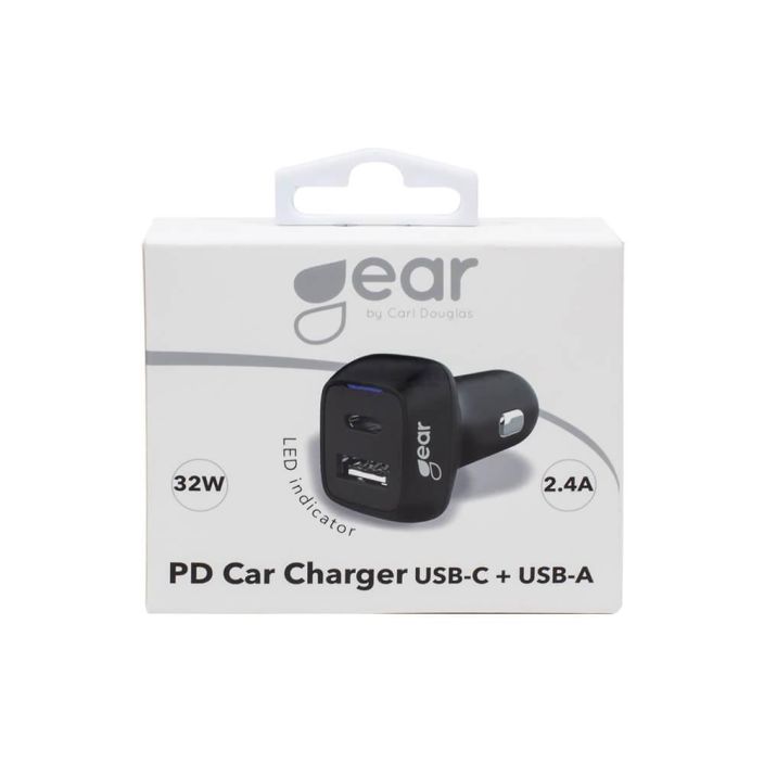 GEAR Laturi 12/24V GEAR Laturi 12/24V 1xUSB-C + 1xUSB-A