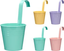 Kukkaruukku koukulla värikäs 13cm