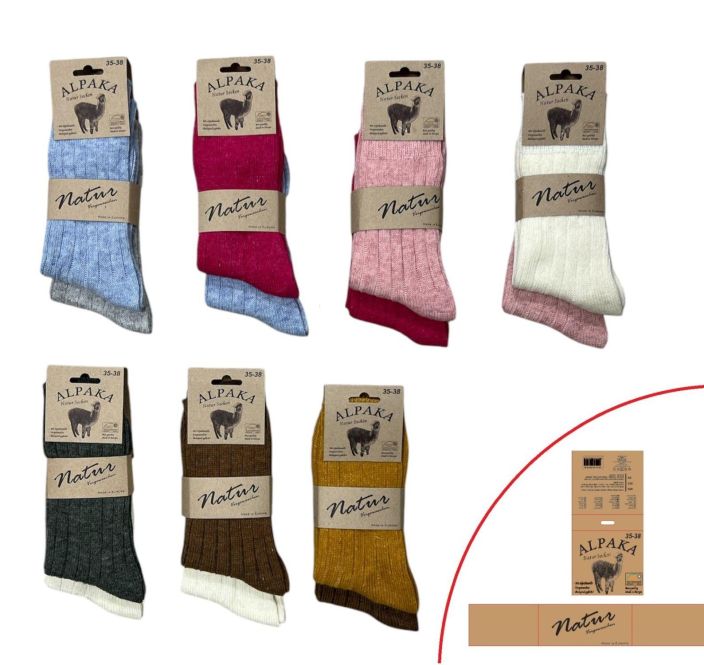 Alpakkasukat 2-pack slim lajit. varikas 83.00032.99