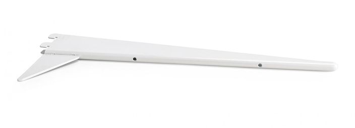 U-kannatin vahvistettu 611 valkoinen 450 mm Vahvistettu teraksinen kaksoiskannatin Habon Shelving-jarjestelmaan.