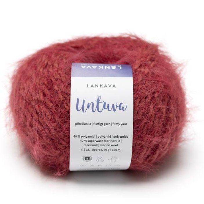 Lankava Untuva porrolanka 49 tumma roosa 50g UNTUVA-49