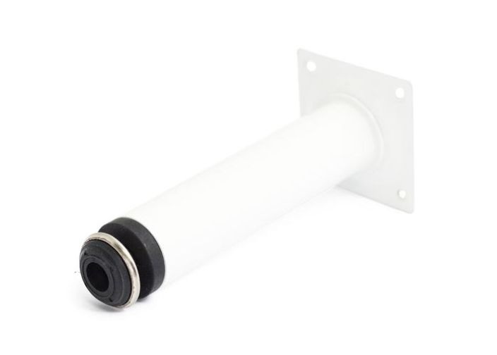Putkijalka 511 valkoinen 100 mm Poydan jalka pyoreaa terasputkea, ø 30 mm. Korkeus on saadettavissa max. 10 mm epatasaisen