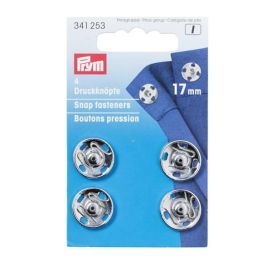 Prym Nepparit hopeanvärinen 17mm 4kpl 341253