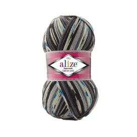 Alize Superwash 7650 Kirjava harmaa/sininen 100g