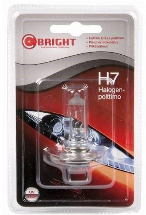 C-Bright polttimo H7 12V 55W Kirkas ja pitkaikainen H7 -ajovalopolttimo.