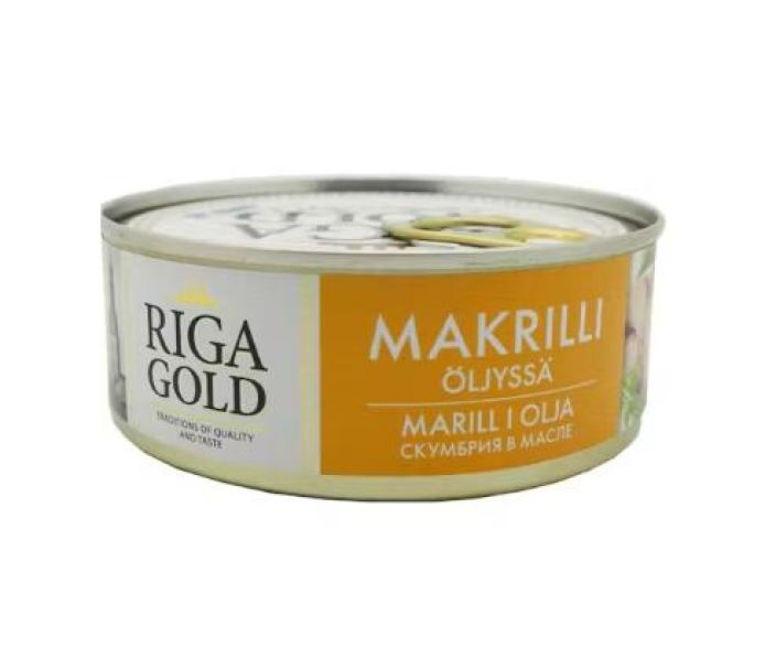 Riga Gold makrillipalat oljyssa 240g/168g Riga Gold makrillipalat oljyssa 240g/168g