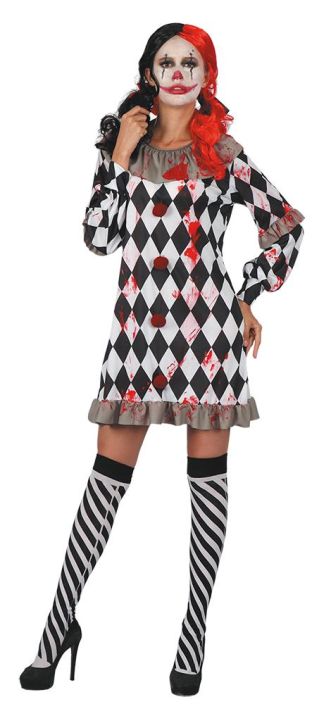 Creepy clown girl aikuisten asu 96017 926-3100