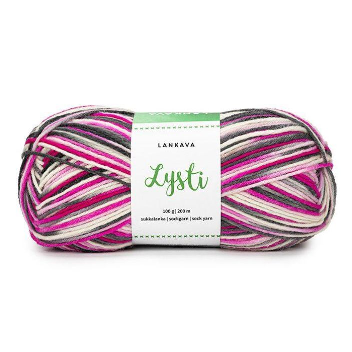 Lankava Lysti sukkalanka 6000 lumikirsikka 100g LYSTI-6000