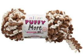 Alize Alize Puffy More 6563 kamelinruskea / luonnonvalkoinen 150g APMO-6563