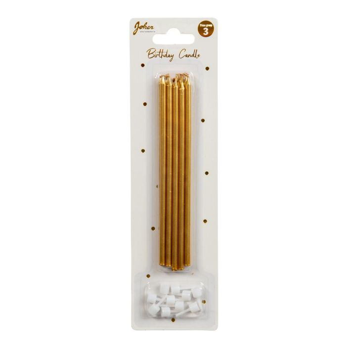Kakkukynttila kulta 15cm 10kpl 79087 926-3206