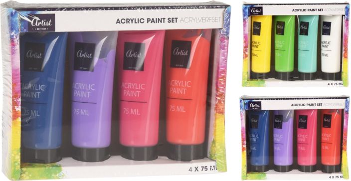 Akryylivarit 75ml 4kpl 492100100 992-1492 Akryylivarit 75ml 4kpl 492100100 992-1492
