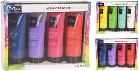 Akryylivärit 75ml 4kpl 492100100