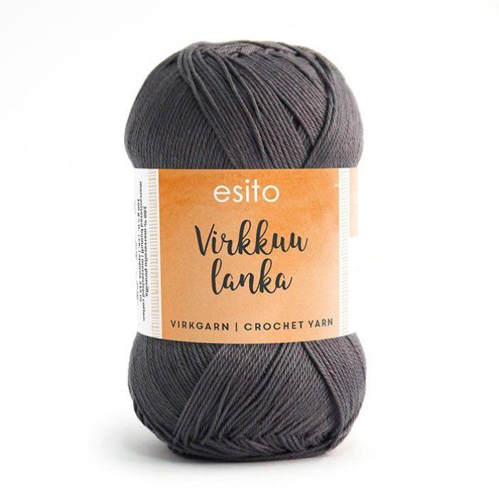 Esito virkkuulanka 9091 tummanharmaa 100g EVL-9091