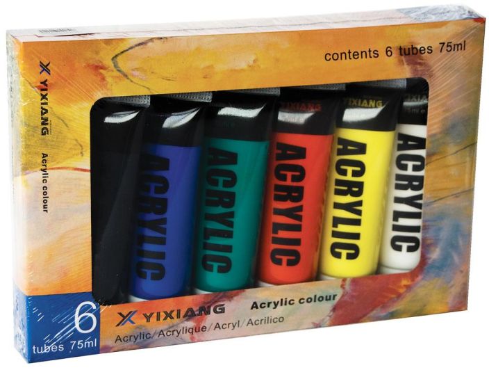 Akryylivärit 75ml 6-pack 360191 tuotekuva 1
