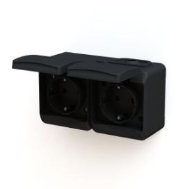 Pistorasia 2-osa pinta IP44 musta