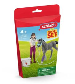 Schleich Sch Pocket Set Mrs. Kramer with foal 42752