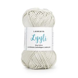 Lankava Lyyli puuvillalanka 844 vaalea helmenharmaa 50g