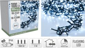 Valoketju "snake" 1000led valkoinen timer