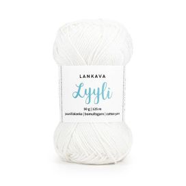 Lankava Lyyli puuvillalanka 800 valkoinen 50g