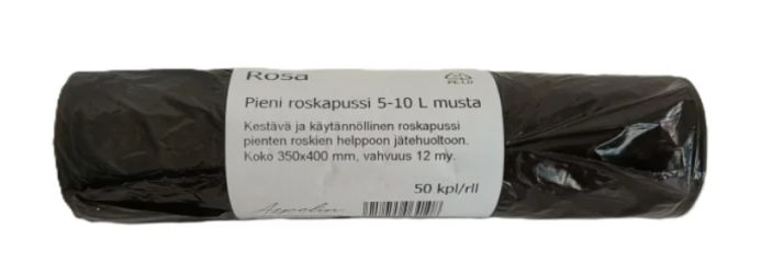 Rosa pieni roskapussi 5-10L musta 50kpl Rosa pieni roskapussi 5-10L musta 50kpl