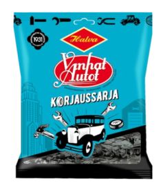 Halva Vanhat autot korjaussarja salmiakki 120g 359