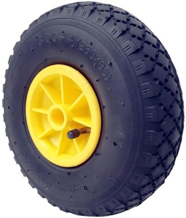 Ilmakumipyora 100 x 3.00-4&quot; 20mm akselille Kuvioitu ilmakumipyora kottikarryihin ja nokkakarryihin.