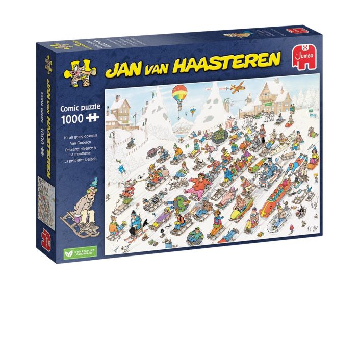 Jan van Haasteren palapeli Jumbo 1000 palaa It's All Going Downhill Jan Van Haasterenin persoonallinen 1000 palan palapeli. Jan van Haasteren palapeli Jumbo 1000 palaa It's All Going Downhill Jan Van Haasterenin persoonallinen 1000 palan palapeli.