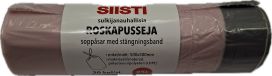 SIISTI Roskapussi sulkijanauhalla 25l 20kpl/rll vaaleanpunainen
