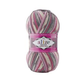 Alize Superwash 7707 Kirjava pinkki/harmaa 100g