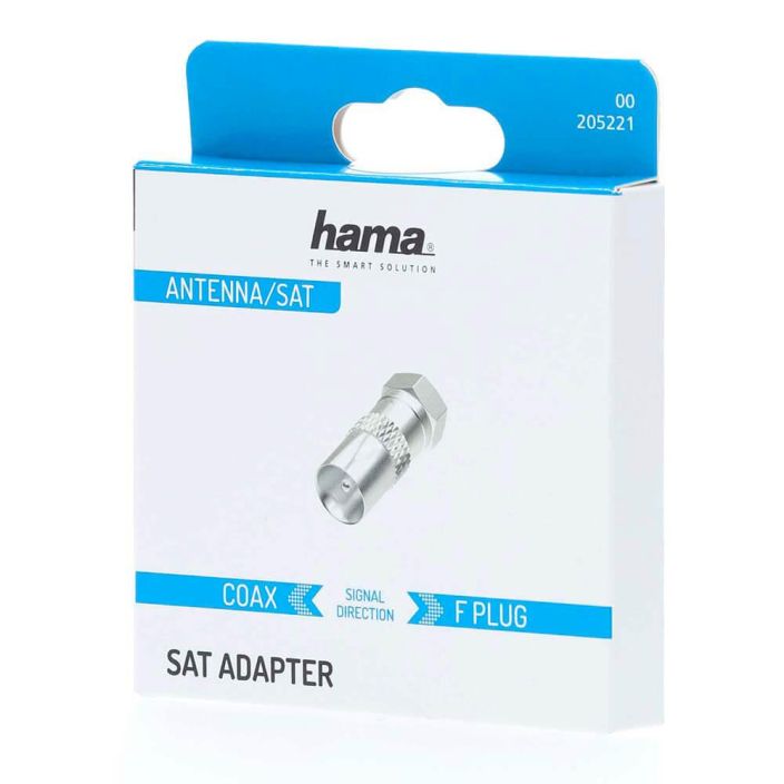 HAMA SAT Antenni Liitin Metal 205221 Coax Uros - F-liitin Uros 998-3298