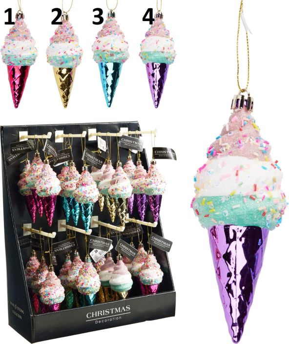 Kuusenkoriste jäätelö 13cm ABJ450540 tuotekuva 1 Kuusenkoriste jäätelö 13cm ABJ450540 tuotekuva 1