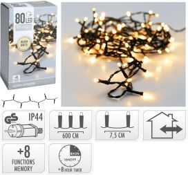 Valoketju 80LED lämminvalkoinen