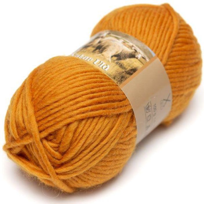 Hjertegarn Natur Uld 0381 Sinapinkeltainen 100g HNU-0381