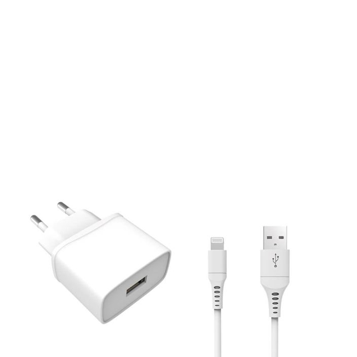 GEAR Laturi 220V 1xUSB 1A Lightning GEAR Laturi 220V 1xUSB 1A Valkoinen Lightning Johto 1m MFI