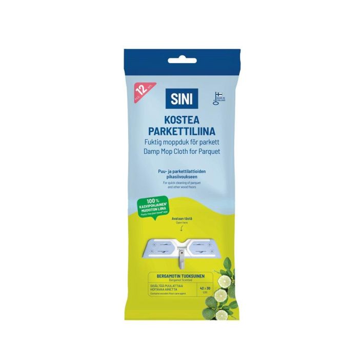 Sini Kostea moppiliina 12kpl/pkt bergamotti 3766 Sini Kostea moppiliina 12kpl/pkt bergamotti 3766