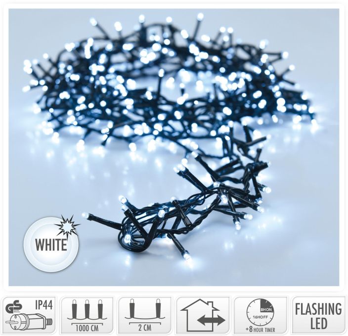 Valoketju &quot;snake&quot; 500led valk. timer AGL000100