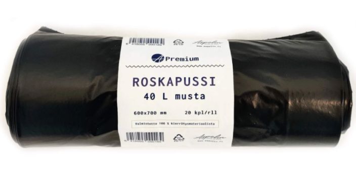 A.Premium roskapussi 40L 20kpl kierratysmateriaali 952-113 A.Premium roskapussi 40L 20kpl kierratysmateriaali 952-113