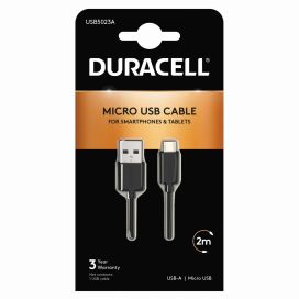 Duracell Kaapeli MicroUSB 2m musta Duracell USB5023A