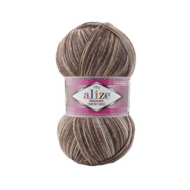 Alize Superwash 7678 Kirjava ruskea 100g