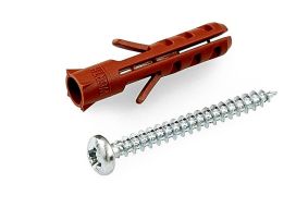 Nailontulppa ja ruuvi muovi/sinkitty