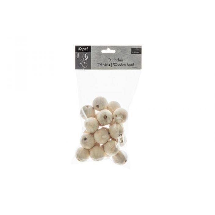 Kapel Puuhelmi natural 30mm 20kpl 296018 924-8947